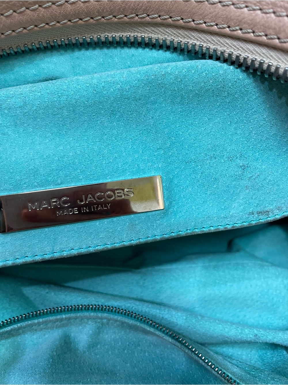 VTG Marc Jacobs Large Leather Shoulder Bag Dusty Rose Y2K - Picture 15 of 16